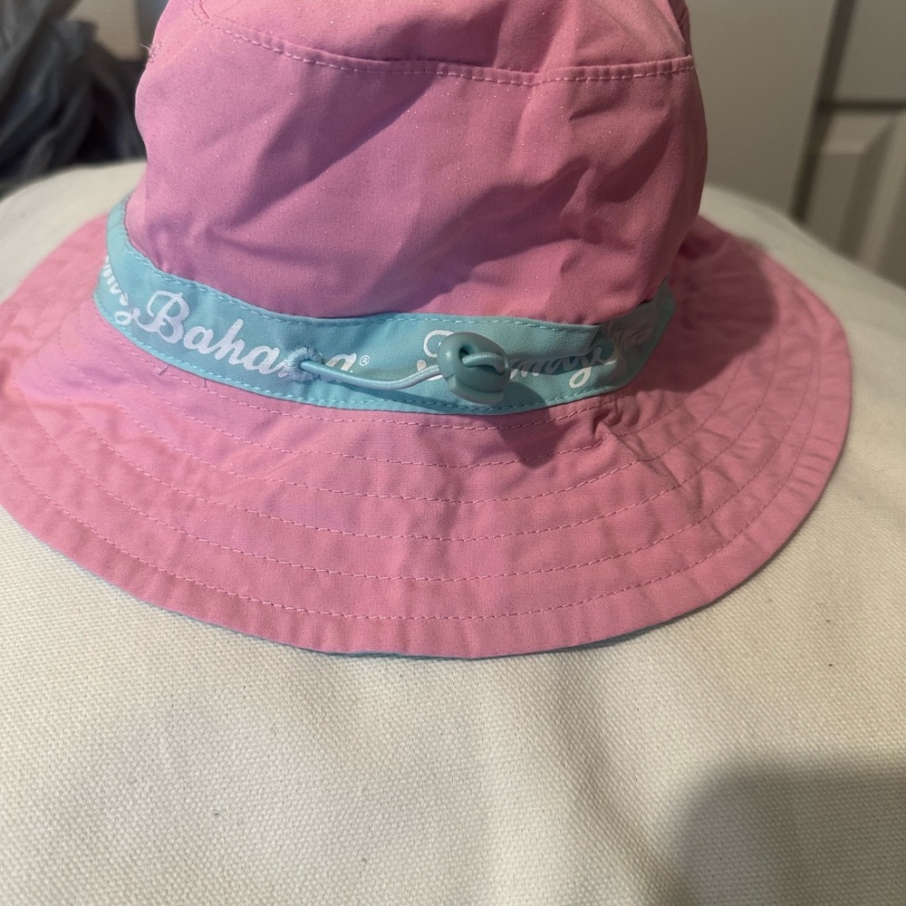 Tommy Bahama Light Pink Logo Tag with Light Blue Fabric Hat